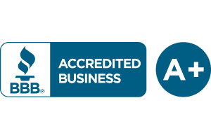 Better Business Bureau Accredited Business A plus rating badge